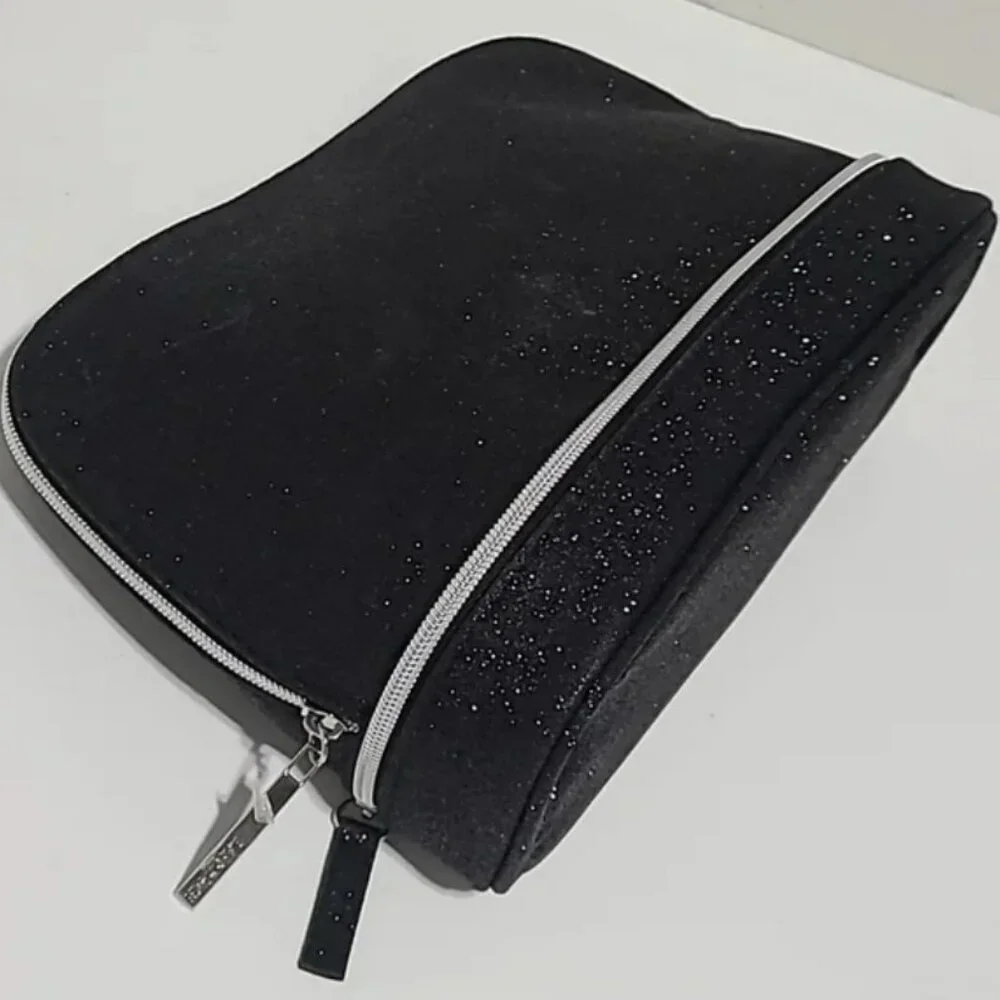 Lancôme Sparkly Clutch Makeup Bag - Black Glittery Toiletry Kit